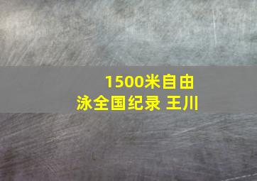 1500米自由泳全国纪录 王川